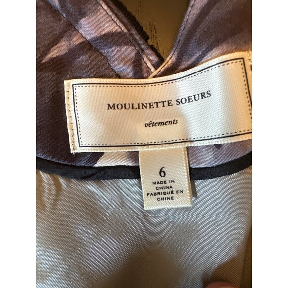 Moulinette Soeurs Womens Floral Sleeveless Cotton Dress Size 6 Blue & Purple - Picture 3 of 6